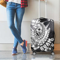Hafa Adai Guam Luggage Cover Polynesian Palm Tree Tattoo Hibiscus and Plumeria Art