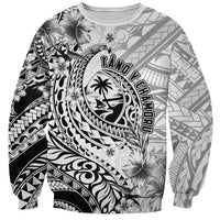 Guam-Land of the Chamorro Sweatshirt Polynesian Tattoo Style Hibiscus and Plumeria Art