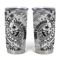 Guam-Land of the Chamorro Tumbler Cup Polynesian Tattoo Style Hibiscus and Plumeria Art