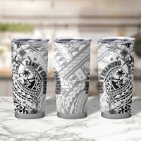 Guam-Land of the Chamorro Tumbler Cup Polynesian Tattoo Style Hibiscus and Plumeria Art