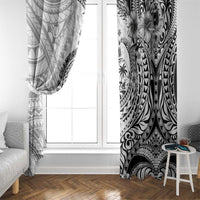 Guam-Land of the Chamorro Window Curtain Polynesian Tattoo Style Hibiscus and Plumeria Art