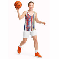 Hawaiian Sea Animals Basketball Jersey with Lei and Flag Style