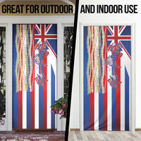 Hawaiian Sea Animals Door Cover with Lei and Flag Style