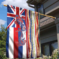 Hawaiian Sea Animals Garden Flag with Lei and Flag Style