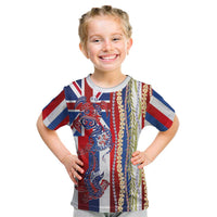 Hawaiian Sea Animals Kid T Shirt with Lei and Flag Style