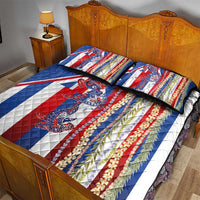 Hawaiian Sea Animals Quilt Bed Set with Lei and Flag Style