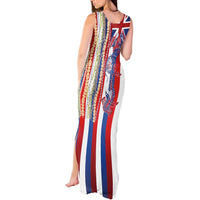 Hawaiian Sea Animals Tank Maxi Dress with Lei and Flag Style