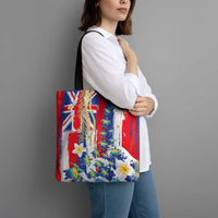 Hawaiian Sea Turtles and Plumeria Tote Bag with Lei and Flag Grunge Style