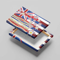 Hawaiian Polynesian Tribal Turtles Canvas Wall Art with Lei and Flag Style