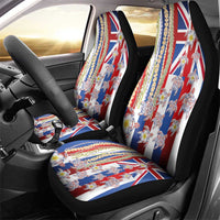 Hawaiian Polynesian Tribal Turtles Car Seat Cover with Lei and Flag Style