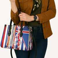 Hawaiian Polynesian Tribal Turtles Leather Bag with Lei and Flag Style