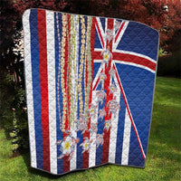 Hawaiian Polynesian Tribal Turtles Quilt with Lei and Flag Style