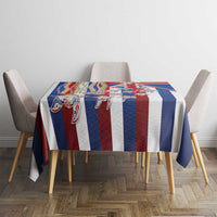 Hawaiian Polynesian Tribal Turtles Tablecloth with Lei and Flag Style