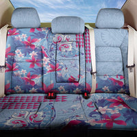 Hawaiian Tribal Manta Ray Back Car Seat Cover Kakau Tattoo and Flowers Surfing Waves Pattern Soft Color