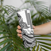 Hawaiian Tribal Manta Ray Skinny Tumbler Kakau Tattoo and Polynesian Art Motif Pattern LT03 - Polynesian Pride