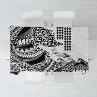 Hawaiian Tribal Manta Ray Tablecloth Kakau Tattoo and Polynesian Art Motif Pattern