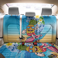 Hawaiian Funny Pineapple Surfing Back Car Seat Cover Beach with Tribal Kakau and Plumeria