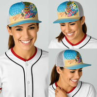 Hawaiian Funny Pineapple Surfing Baseball Net Cap Beach with Tribal Kakau and Plumeria