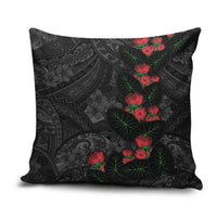 Hawaiian Taro Leaves and Ohia Lehua Pillow Cover Polynesian Tribal Art Tropical Plants Motifs Grayscale LT03 Multicolor - Polynesian Pride