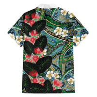 Hawaiian Taro Leaves and Ohia Lehua Family Matching Summer Maxi Dress and Hawaiian Shirt Polynesian Tribal Art Tropical Plants Motifs Colorful LT03 - Polynesian Pride
