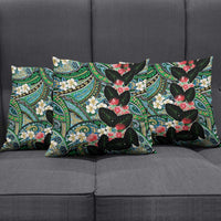 Hawaiian Taro Leaves and Ohia Lehua Pillow Cover Polynesian Tribal Art Tropical Plants Motifs Colorful LT03 - Polynesian Pride