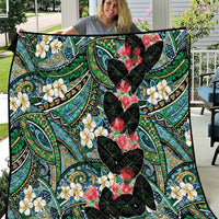 Hawaiian Taro Leaves and Ohia Lehua Quilt Polynesian Tribal Art Tropical Plants Motifs Colorful LT03 Multicolor - Polynesian Pride