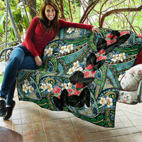 Hawaiian Taro Leaves and Ohia Lehua Quilt Polynesian Tribal Art Tropical Plants Motifs Colorful LT03 - Polynesian Pride