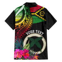 Personalised Vanuatu 44th Anniversary Family Matching Short Sleeve Bodycon Dress and Hawaiian Shirt Boars Tusk Tugeta Yumi Selebretem Indipendens Dei LT03 - Polynesian Pride