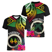 Vanuatu 44th Anniversary Women V-Neck T-Shirt Boars Tusk Tugeta Yumi Selebretem Indipendens Dei