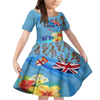 Fiji Day Family Matching Mermaid Dress and Hawaiian Shirt Tagimoucia Flower and Melanesia Pattern