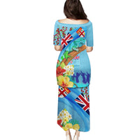 Fiji Day Puletasi Tagimoucia Flower and Melanesia Pattern LT03 - Polynesian Pride