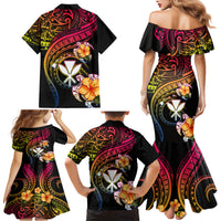 Polynesia Hawaii Turtle Day Family Matching Mermaid Dress and Hawaiian Shirt Hibiscus and Kanaka Maoli