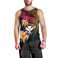 Polynesia Hawaii Turtle Day Men Tank Top Hibiscus and Kanaka Maoli