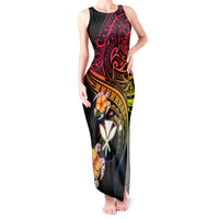 Polynesia Hawaii Turtle Day Tank Maxi Dress Hibiscus and Kanaka Maoli