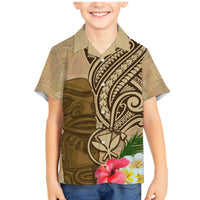 Hawaii Kanaloa Tiki Family Matching Mermaid Dress and Hawaiian Shirt Polynesian Tattoo and Tapa Pattern