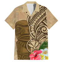 Hawaii Kanaloa Tiki Family Matching Tank Maxi Dress and Hawaiian Shirt Polynesian Tattoo and Tapa Pattern