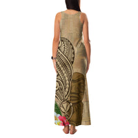 Hawaii Kanaloa Tiki Family Matching Tank Maxi Dress and Hawaiian Shirt Polynesian Tattoo and Tapa Pattern