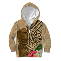 Hawaii Kanaloa Tiki Kid Hoodie Polynesian Tattoo and Tapa Pattern