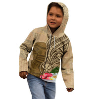 Hawaii Kanaloa Tiki Kid Hoodie Polynesian Tattoo and Tapa Pattern