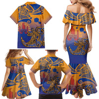 Hawaiki Nui Va'a Solo French Polynesia Family Matching Mermaid Dress and Hawaiian Shirt Sunset Color LT03 - Polynesian Pride