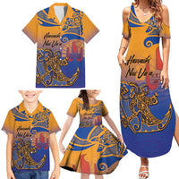 Hawaiki Nui Va'a Solo French Polynesia Family Matching Summer Maxi Dress and Hawaiian Shirt Sunset Color LT03 - Polynesian Pride