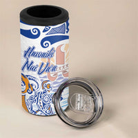 Hawaiki Nui Va'a Solo French Polynesia 4 in 1 Can Cooler Tumbler Blue Color