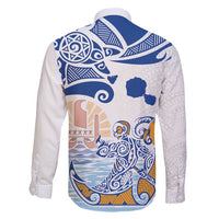 Hawaiki Nui Va'a Solo French Polynesia Family Matching Mermaid Dress and Hawaiian Shirt Blue Color LT03 - Polynesian Pride