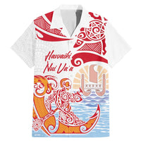 Hawaiki Nui Va'a Solo French Polynesia Family Matching Mermaid Dress and Hawaiian Shirt Red Color LT03 Dad's Shirt - Short Sleeve Red - Polynesian Pride