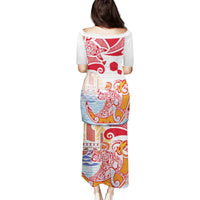 Hawaiki Nui Va'a Solo French Polynesia Family Matching Puletasi and Hawaiian Shirt Red Color LT03 - Polynesian Pride