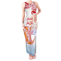 Hawaiki Nui Va'a Solo French Polynesia Tank Maxi Dress Red Color