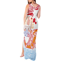 Hawaiki Nui Va'a Solo French Polynesia Tank Maxi Dress Red Color