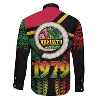 Vanuatu Constitution Day Family Matching Long Sleeve Bodycon Dress and Hawaiian Shirt Polynesian Tattoo and Pig Tusk Since 1979 LT03 - Polynesian Pride