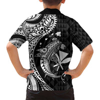 Aloha Hawaii Hammerhead Shark Family Matching Tank Maxi Dress and Hawaiian Shirt Black Kakau and Polynesian Tattoo LT03