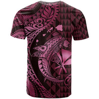 Aloha Hawaii Hammerhead Shark T Shirt Pink Kakau and Polynesian Tattoo LT03